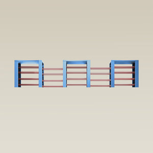 Triple ShortThrone with 20 shelves